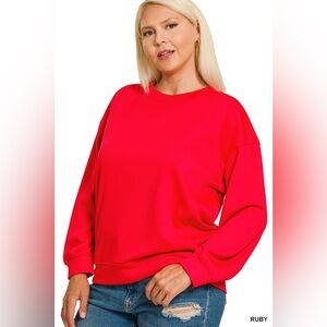 Zenana Outfitters Ruby Red Sweatshirt
